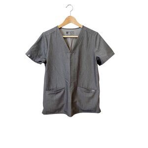 Figs Casma Graphite Gray Short‎ Sleeve Scrub Top Size Medium
